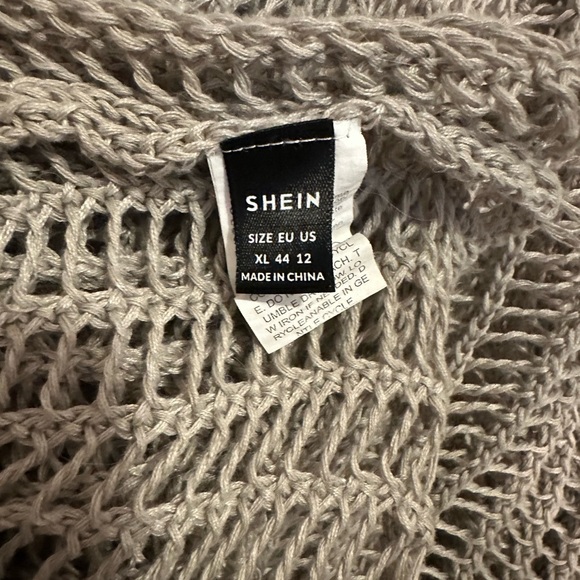 Shein Gray Open Knit See-Through Sweater – Size XL - Picture 3 of 5